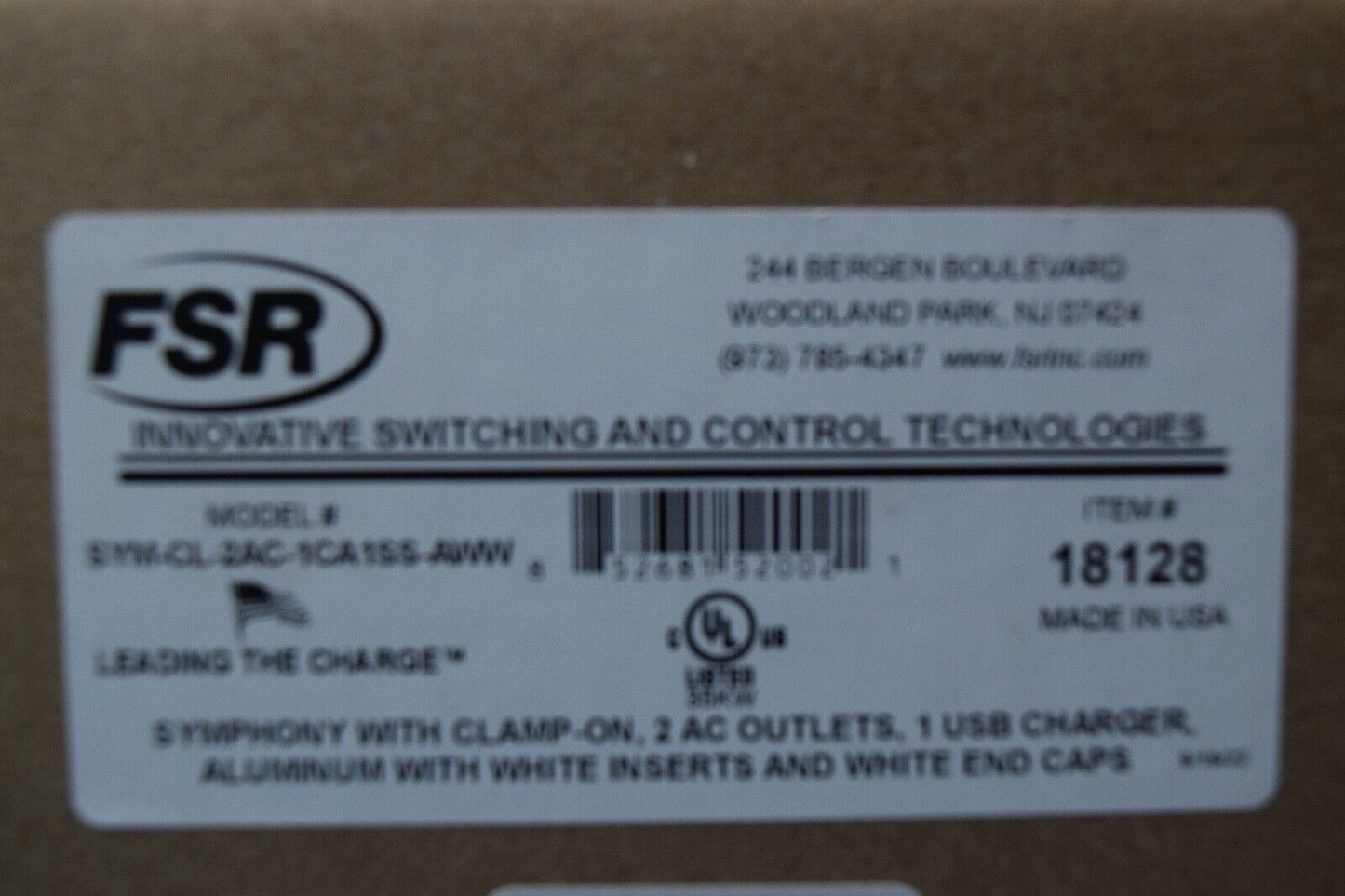 FSR 18128 Symphony Clamp-On 2 AC Outlets & USB Charger Desktop AC Power Station