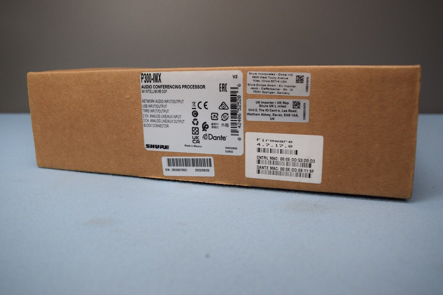 Shure P300-IMX Audio Conferencing Processor W/ IntelliMix DSP AND POE