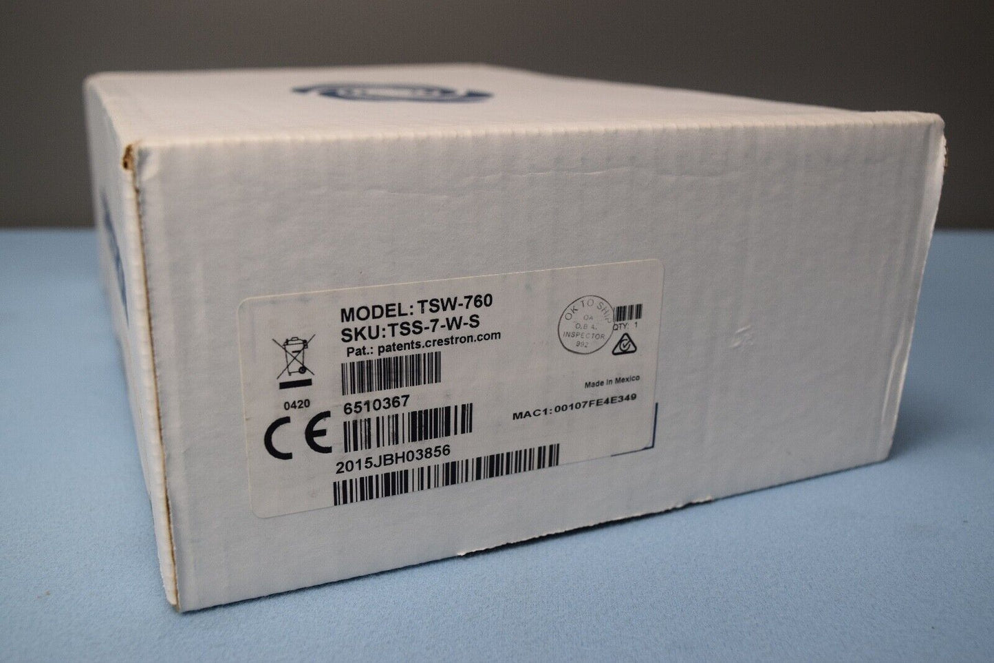 Crestron TSS-7-W-S TSW-760 7" Room Scheduling Touch Screen 6510367 WHITE SMOOTH