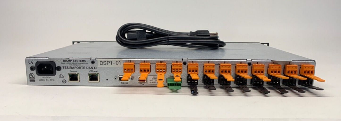 Biamp Tesira Forte Dan CI Fixed I/O DSP with 12 analog inputs, 8 analog outputs