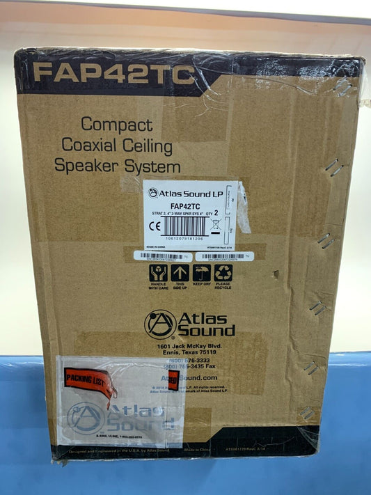 Atlas Sound FAP42TC 4" 16W Compact Coaxial Ceiling Speaker System (Pair)