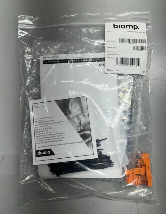 Biamp Tesira SEC-4 Card Kit 4-Channel Mic/Line Modular Input w/ AEC 909.0329.90
