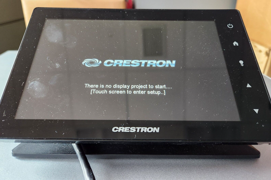 Crestron TSW-750-B-S 7” Touch Screen, Black 6505654 Factory Reset w/ Table Mount