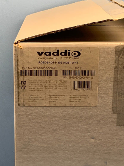 Vaddio RoboSHOT 30E HDBT IP Camera System / 999-99630-000W (White)