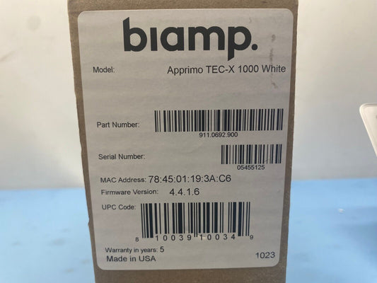 Biamp Apprimo TEC-X 1000 (White)