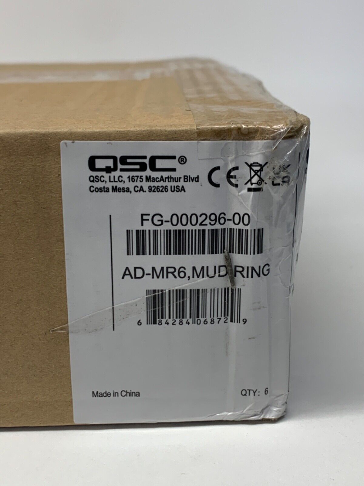 QSC AD-MR6 Mud Ring for AD-C4T-LP & AD-C6T 2-Way Ceiling Loudspeaker (6-Pack)