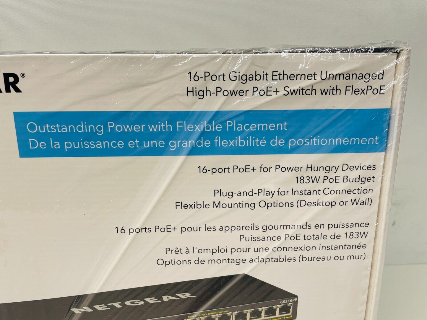Netgear GS316PP Gigabit Ethernet PoE + Unmanaged High-Power PoE+ Switch