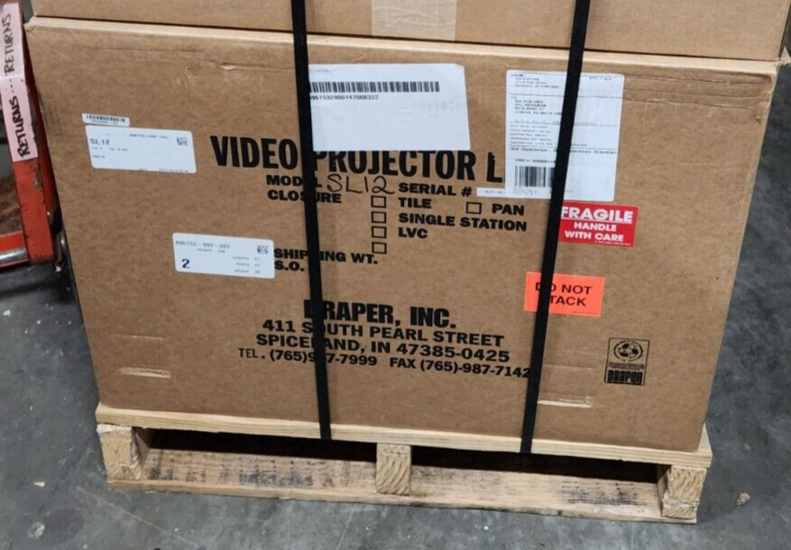 Draper Projector Scissor Lift SL12, 110 V 300278 Weight Capacity of 100 lbs