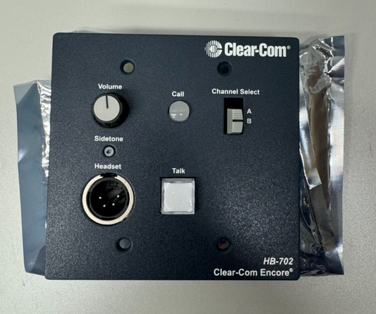 Clear-Com HB-702 Encore 2 Channel Switchable Headset Station Flush Mount 2 Gang