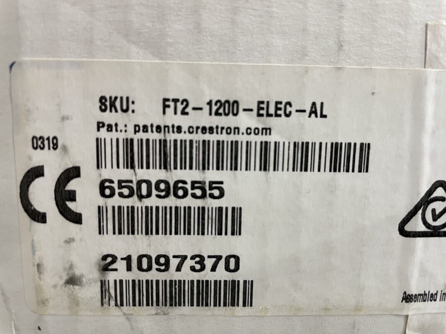 Crestron FT2-1200-ELEC-AL FlipTop Cable Management System Electric Alloy 6509655