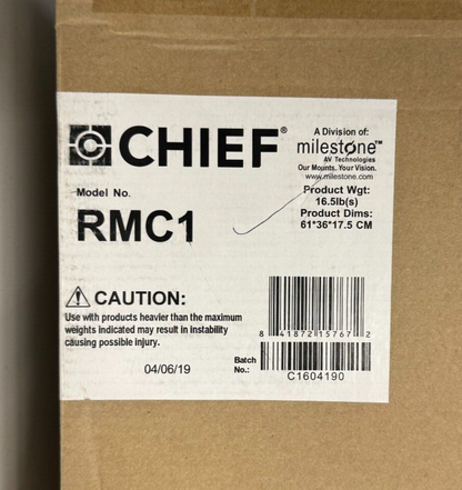 Chief RMC1 Black Medium FIT Single Flat Panel Ceiling Mount