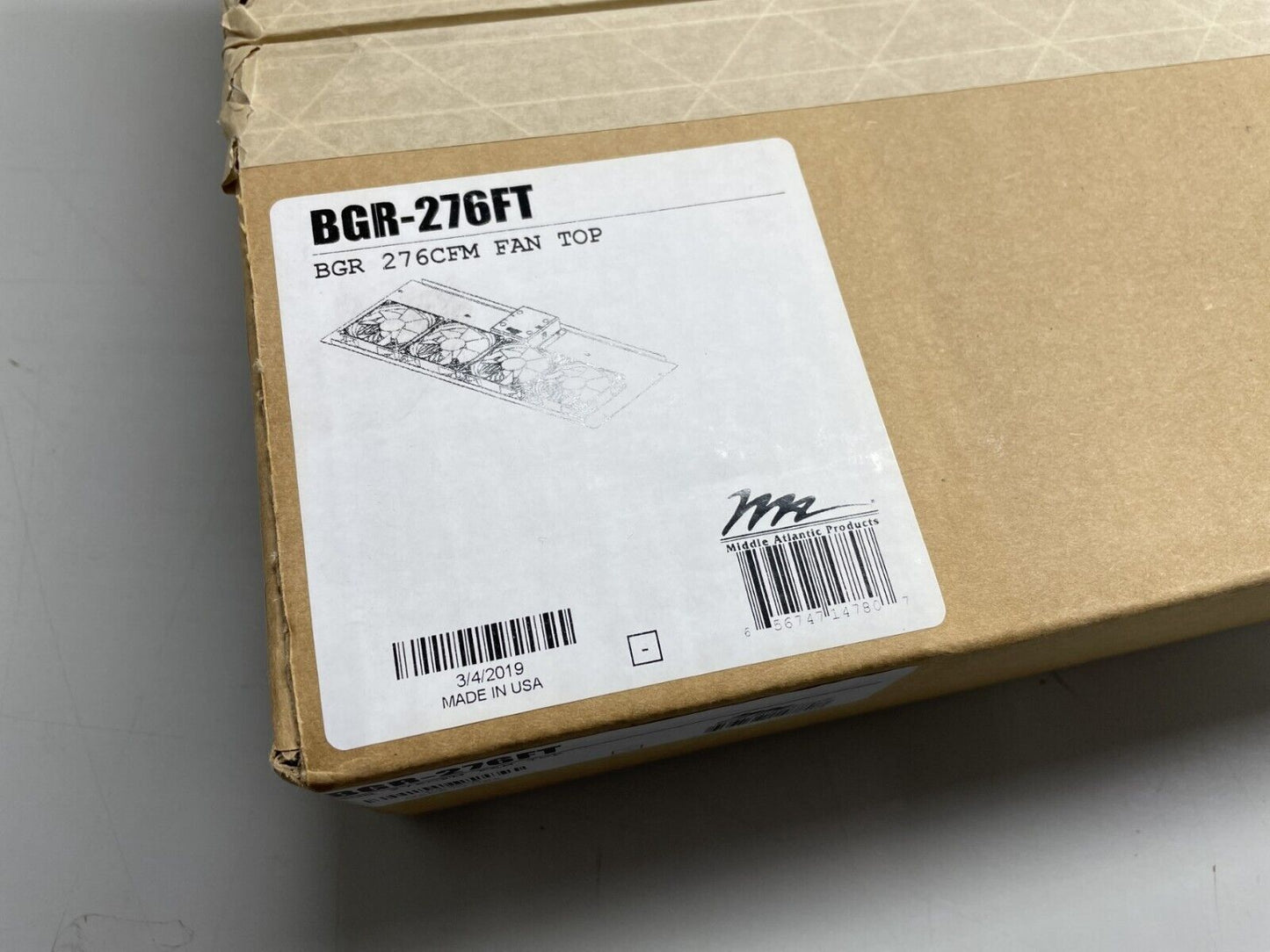 Middle Atlantic BGR-276FT BGR-Series 276 CFM Integrated DC Fan Top - New