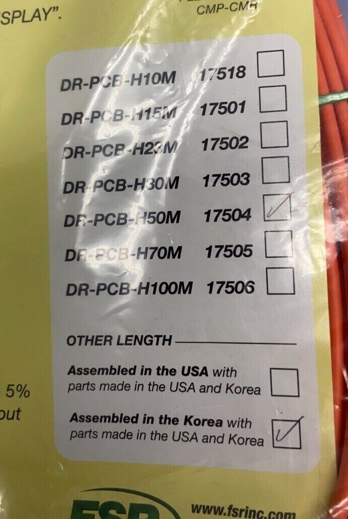 FSR DR-PCB-H50M HDMI Digital Ribbon Cable / 17504