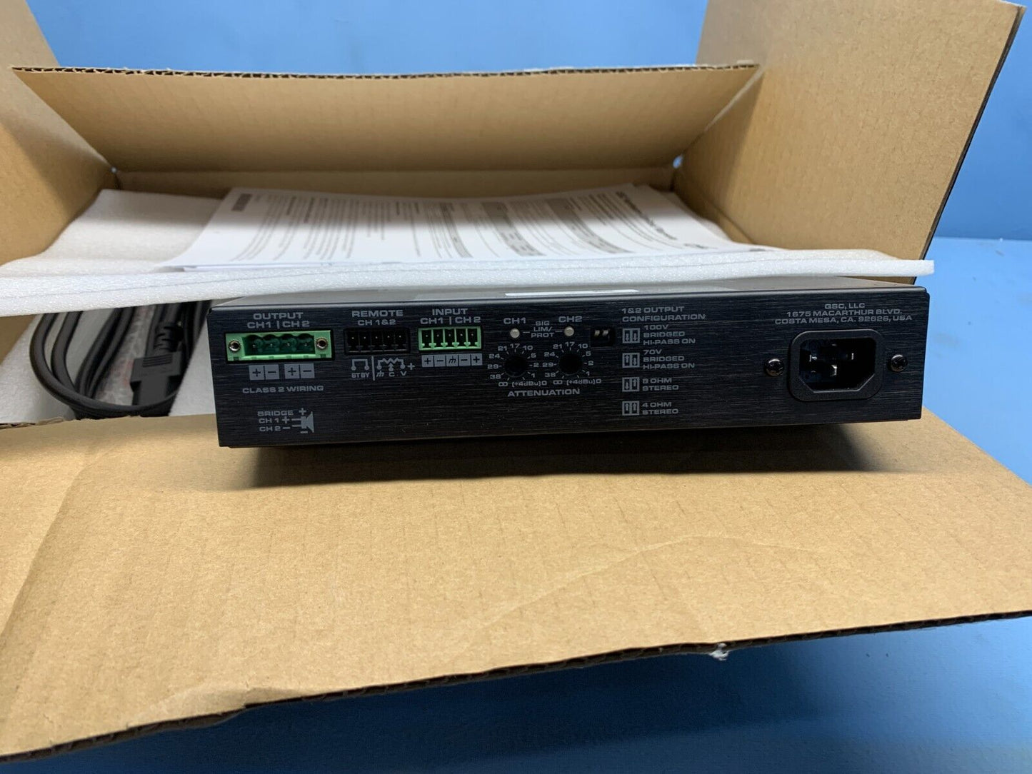 QSC SPA2-60 / FG-00202-00 2-Channel Compact Power Amplifier 60W at 4 Ohm 70V