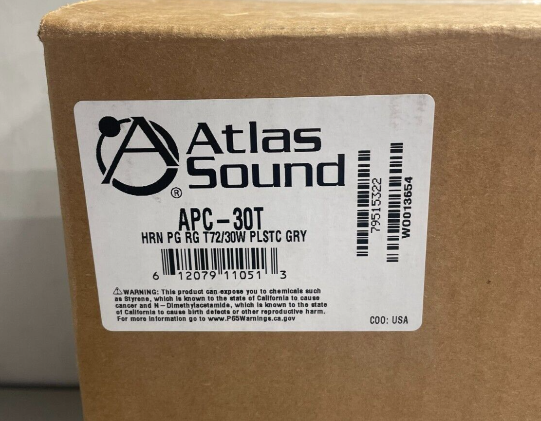 Atlas Sound APC-30T Wide Angle Speaker with 30-Watt 25V/70V/100V Transformer