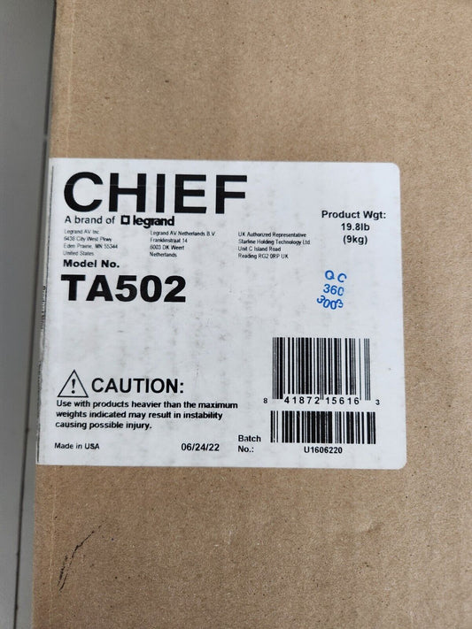 Chief TA502 Small THINSTALL In-Wall Swing Arm Accessory (Black) NOB