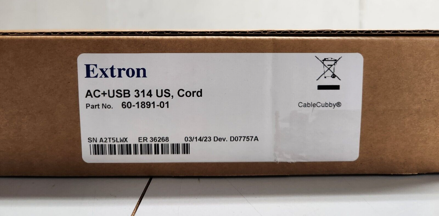 Extron AC+USB 314 US, Cord 60-1891-01 Power Module NEW