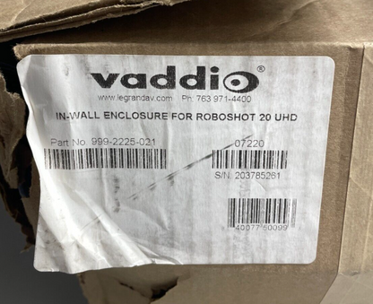 Vaddio 999-2225-021 In-Wall Enclosure For Roboshot 20 UHD Camera