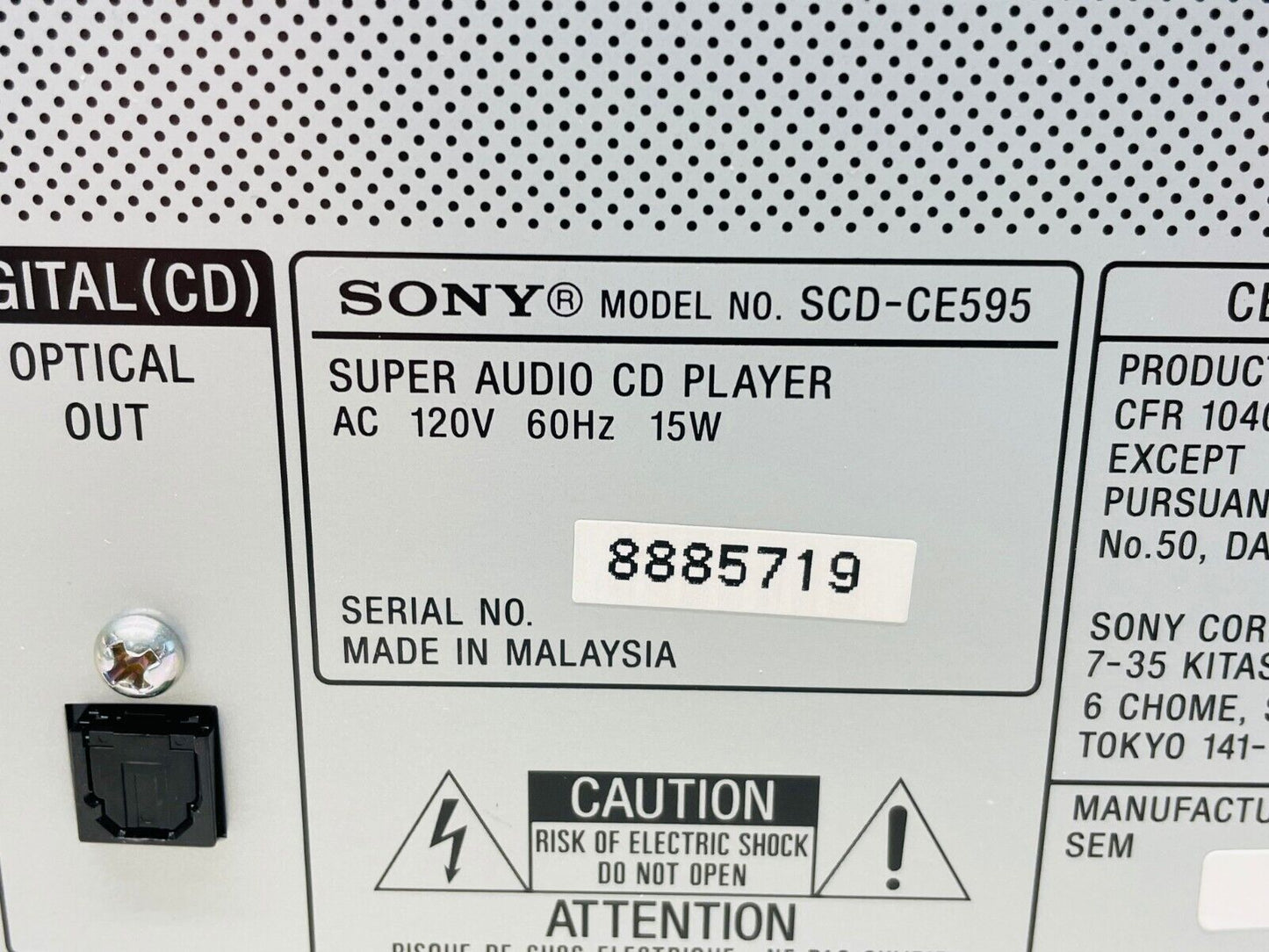 Sony SCD-CE595 5 Disc Changer Multi Channel / Direct Stream Digital WITH REMOTE