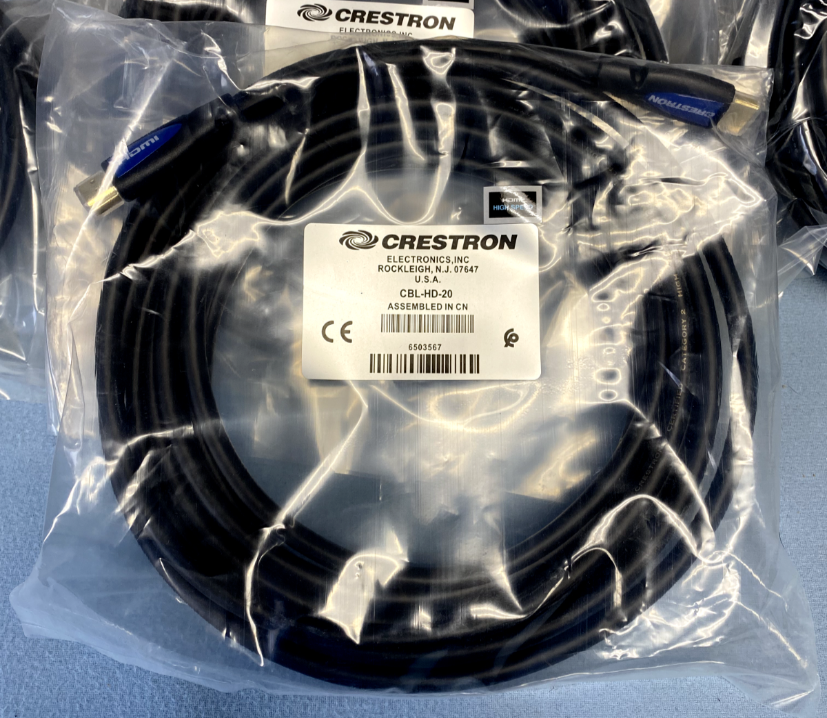 Crestron CBL-HD-20 Lot of 10 HDMI Interface Cable, 18 Gbps, 20 ft 6503567