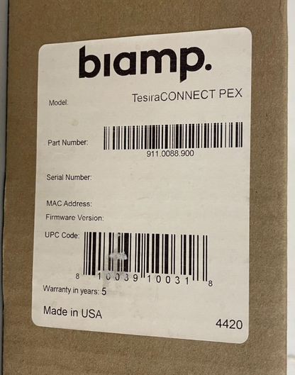 Biamp TesireCONNECT PEX 50' (15m) Power Extension Cable for TC-5 / TC-5D