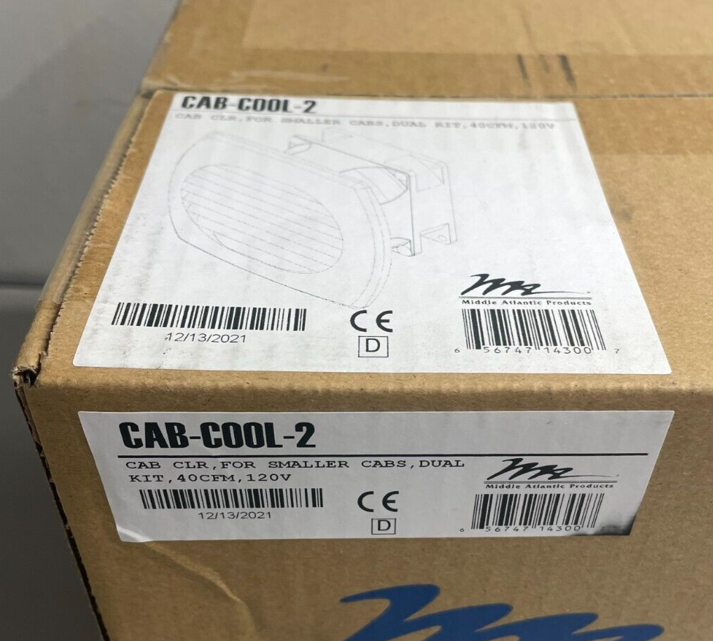 Middle Atlantic CAB-COOL2 Quiet-Cool Cabinet Cooler 40 CFM Airflow (2 Fans)