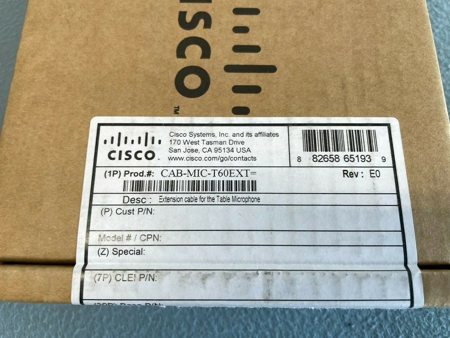 Cisco CAB-MIC-T60EXT TelePresence Table Microphone 60 Ext. Cables (Lot of 4 )