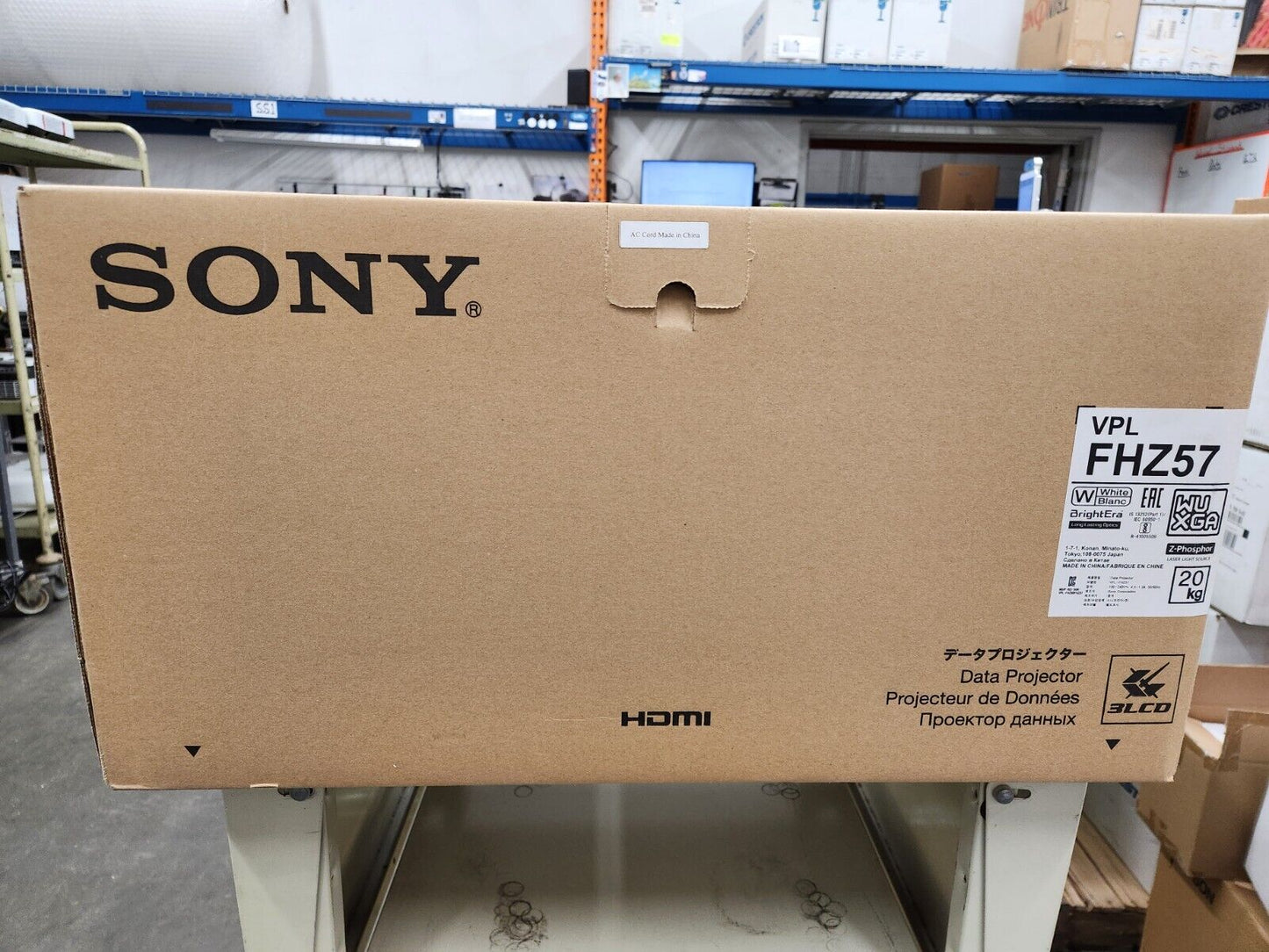 Sony VPL-FHZ57W WUXGA 3LCD Conference Room Laser Projector 4100 Lumens White NEW