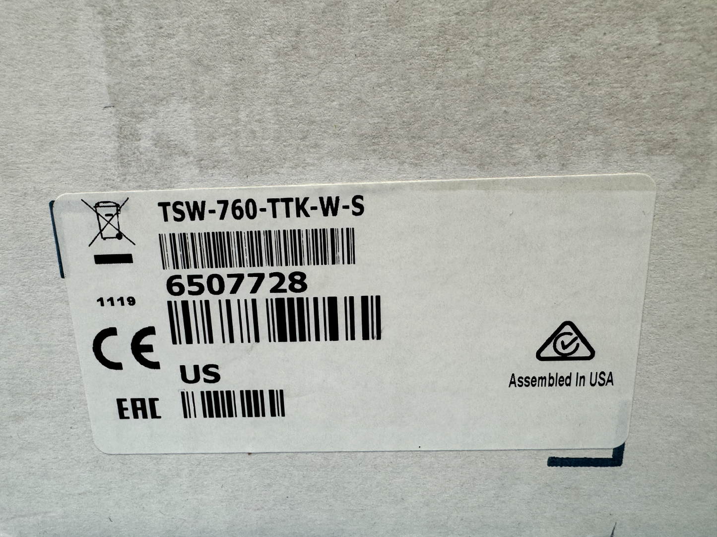 Crestron TSW-760-TTK-W-S Tabletop Kit for TSW-760 &TSS-7, White Smooth | 6507728