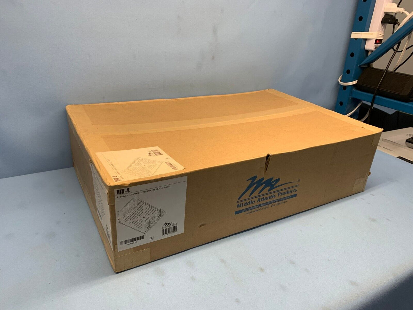 Middle Atlantic U1V-4, 1 Space Vented Utility Shelf, 4 Pack