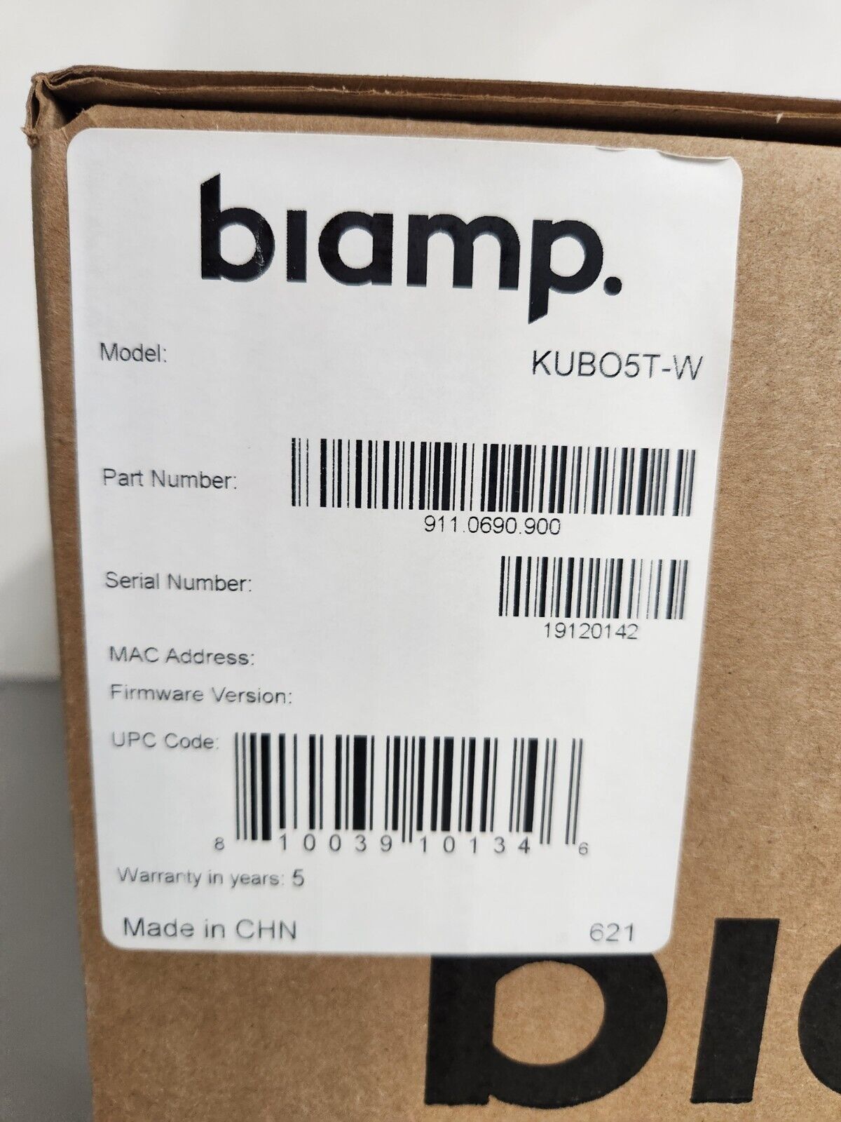 Biamp KUBO5T TWO-WAY 5.25-Inch Surface Mount Loudspeaker 911.0690.900 PAIR White