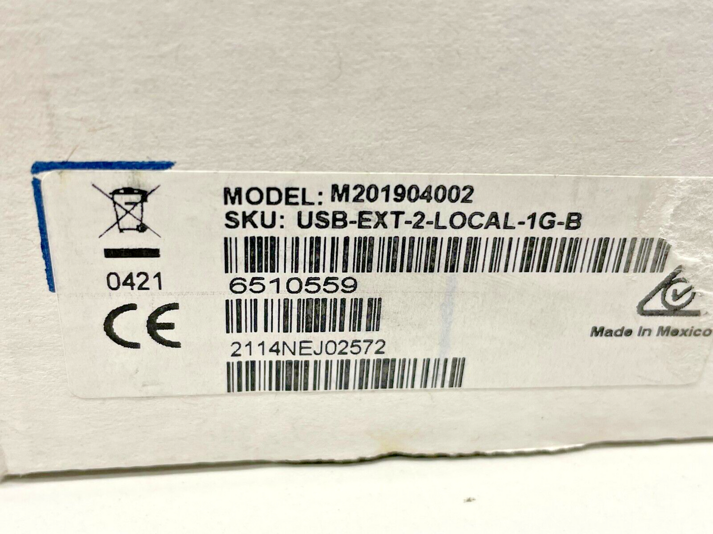 Crestron USB-EXT-2-LOCAL-1G-B USB over Cat Cable Extender Wall Plate 6510559