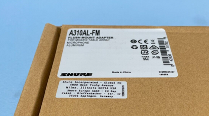 Shure A310AL-FM Flush Mount Adapter for MCA310 Table Array Microphone Aluminum