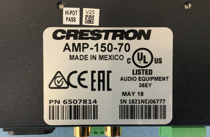 Crestron AMP-150-70 Single-Channel Modular Power Amplifier, 50 W, 70 V | 6507814