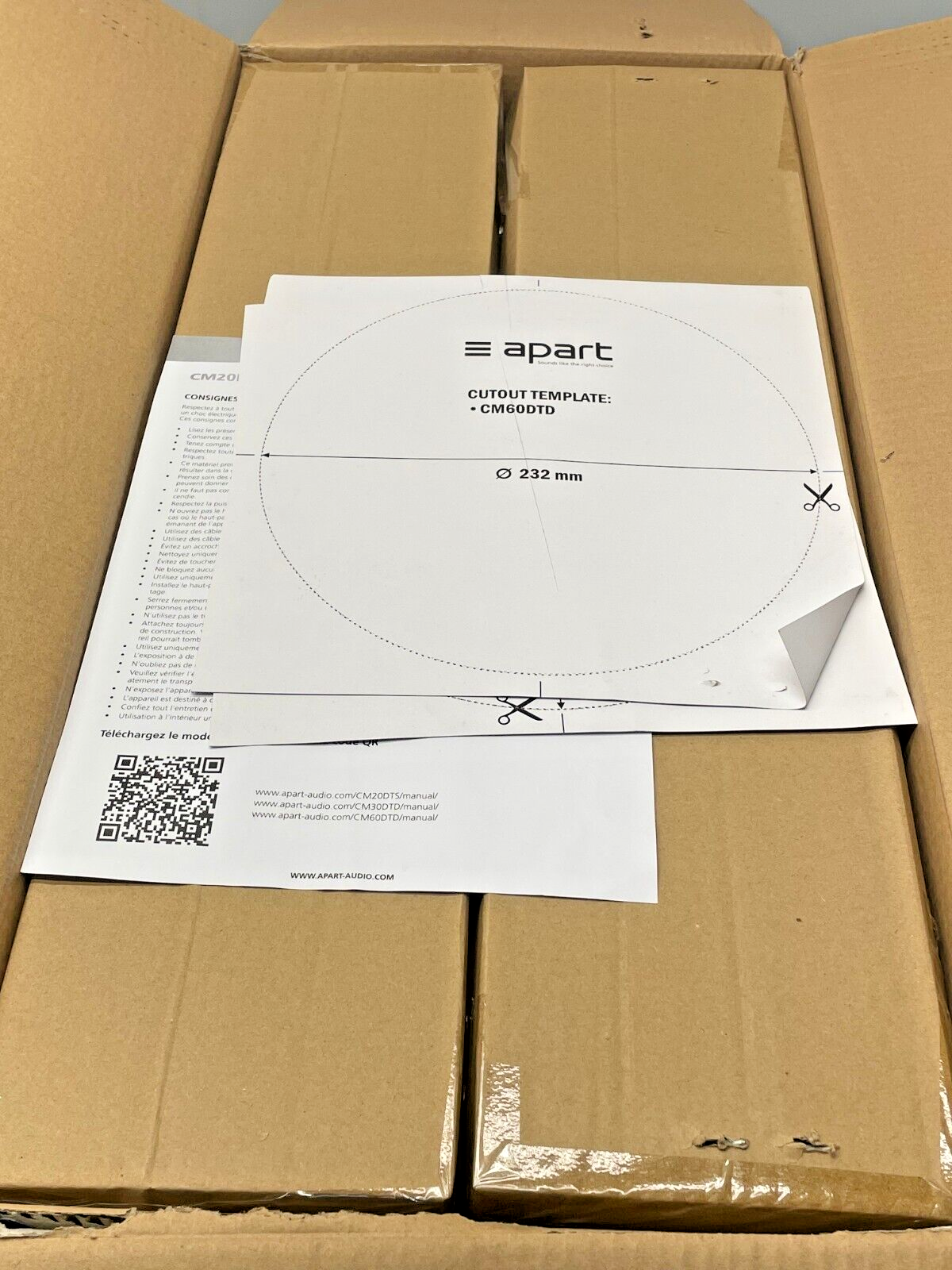 Apart CM60DTD 6.5" 2-Way Thin Edge Ceiling Speakers White (Pair)