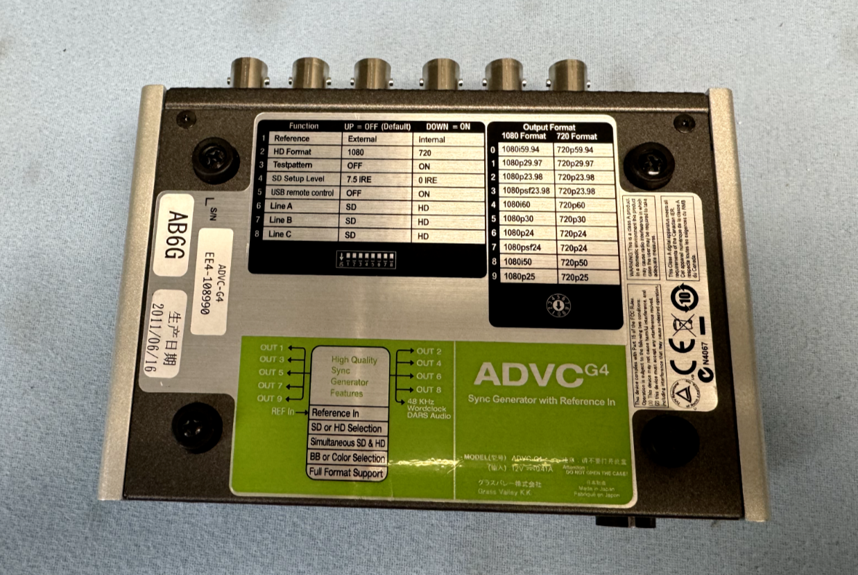 Grass Valley ADVC G4 Sync Generator with Reference In w/ Power Supply