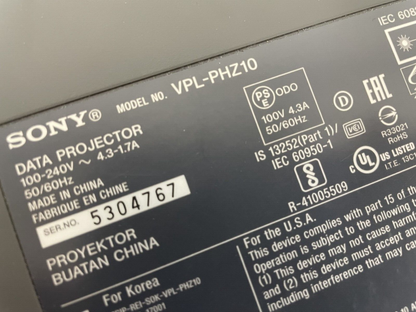 Sony VPL-PHZ10 Laser 3LCD 5000-Lumen WUXGA Widescreen Projector / Projection &