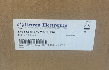 Extron 42-133-03 | SM 3 SpeedMount Compact Surface Mount Speakers, Pair - White