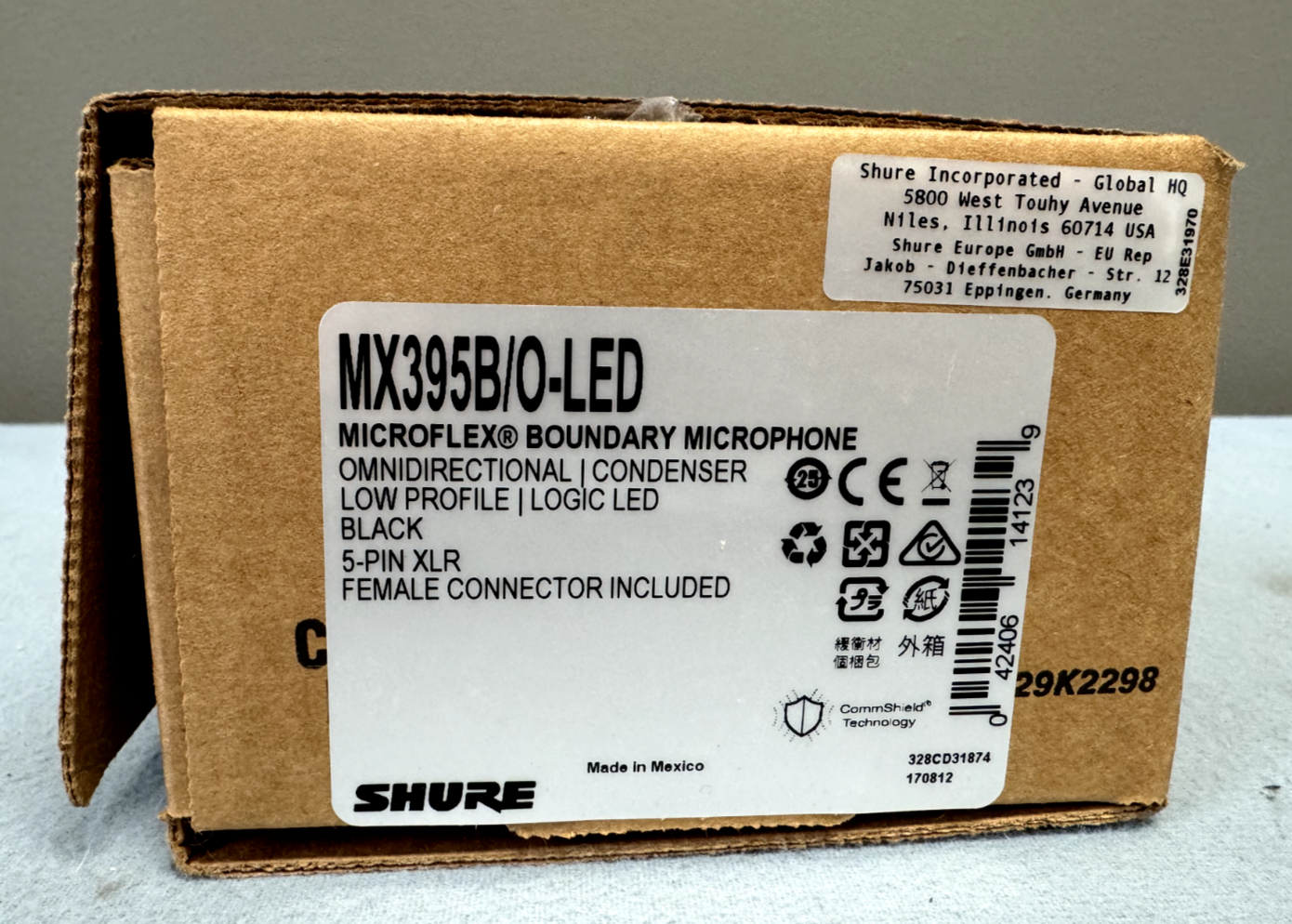 Shure MX395B/O-LED D Microflex Low-Profile Omnidirectional Boundary Microphone