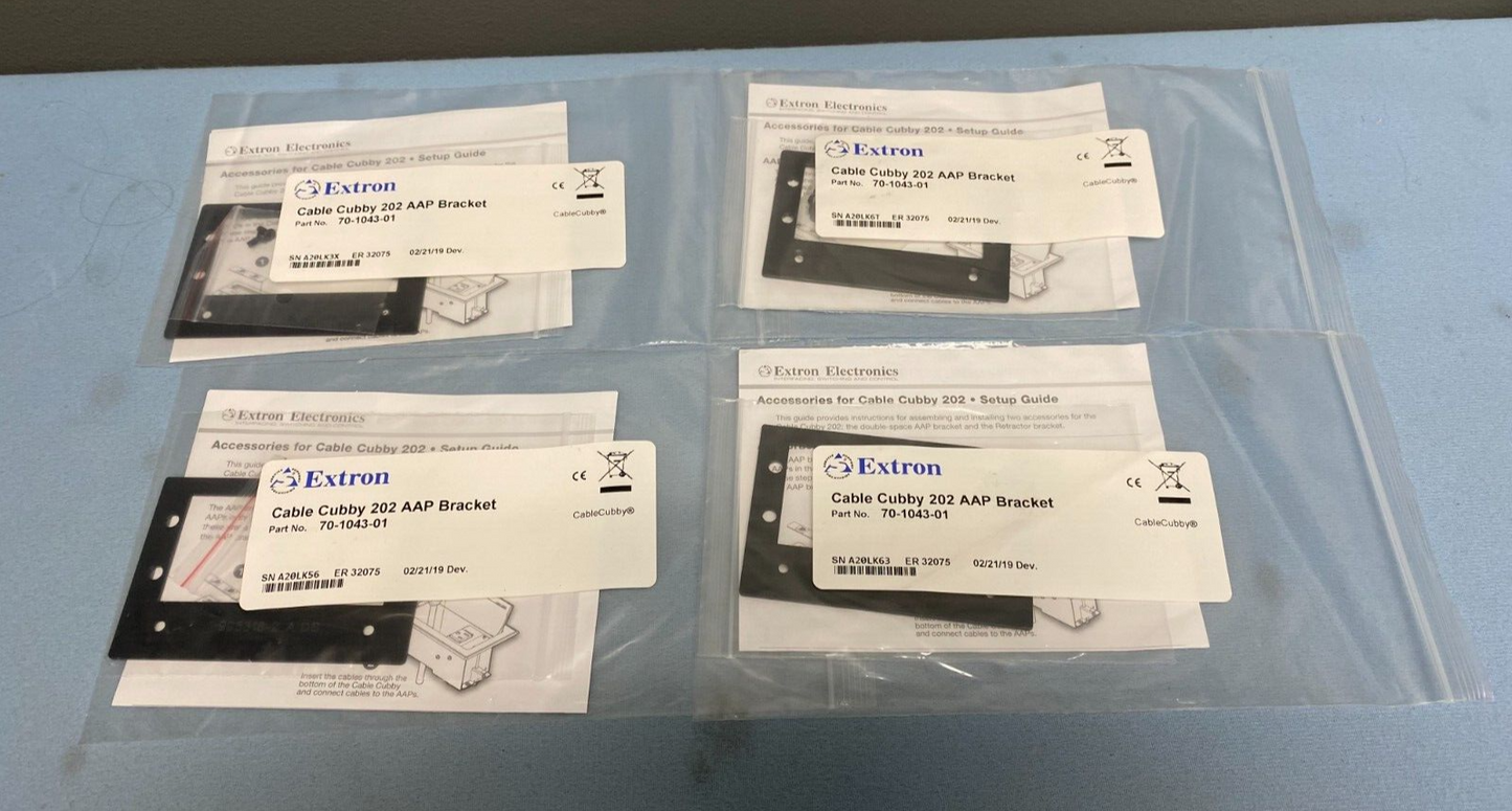Extron Cable Cubby 202 AAP Bracket Lot of 4 70-1043-01
