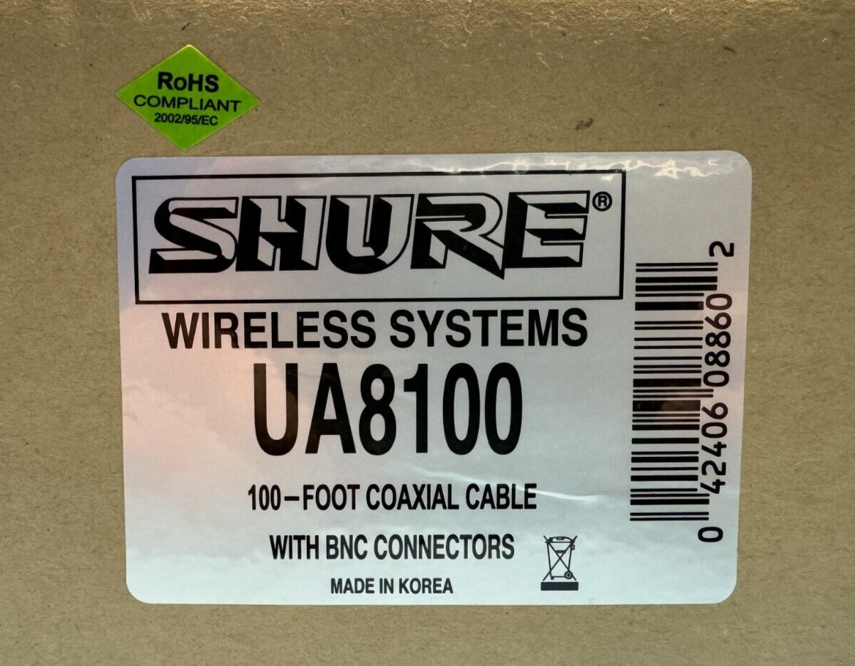 Shure UA8100 - 100ft Coaxial cable with BNC connector