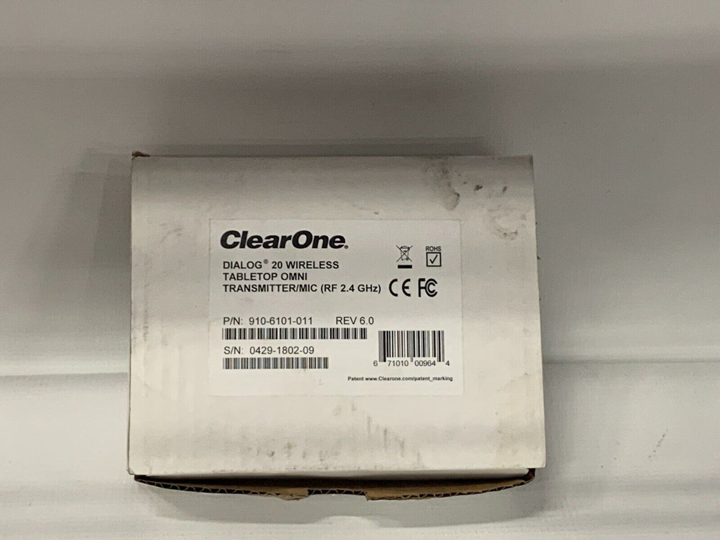 ClearOne Dialog 20 Wireless Table Omni Transmitter/Mic (RF 2.4GHz) 910-6101-011