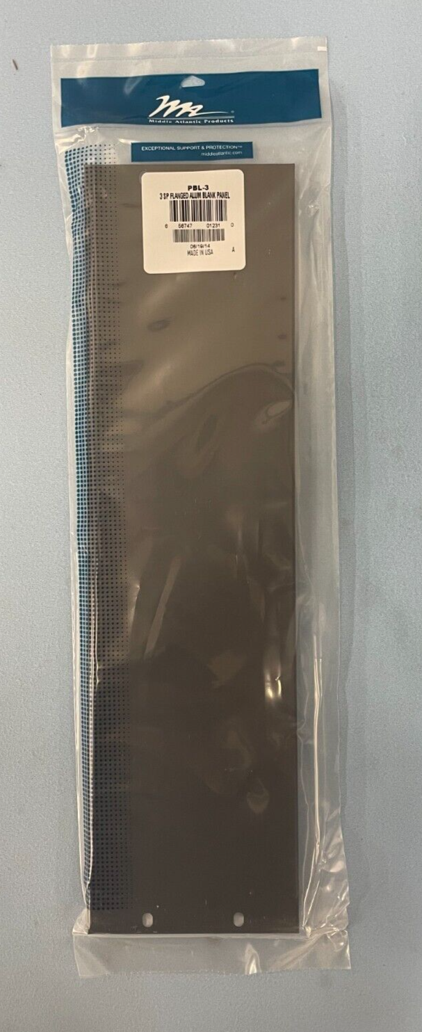 Middle Atlantic PBL-3 3U Flanged Blank Aluminum Panel Black LOT OF 3