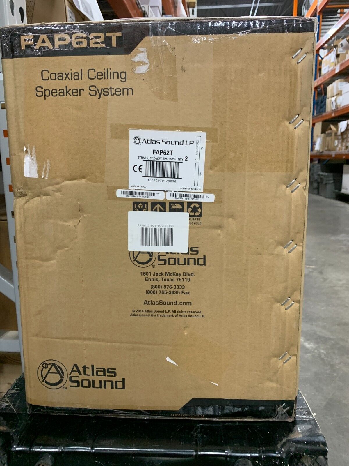 Atlas Sound FAP62T Strategy II Series 6" 32W Coaxial Ceiling Spkrs (Pair, White)