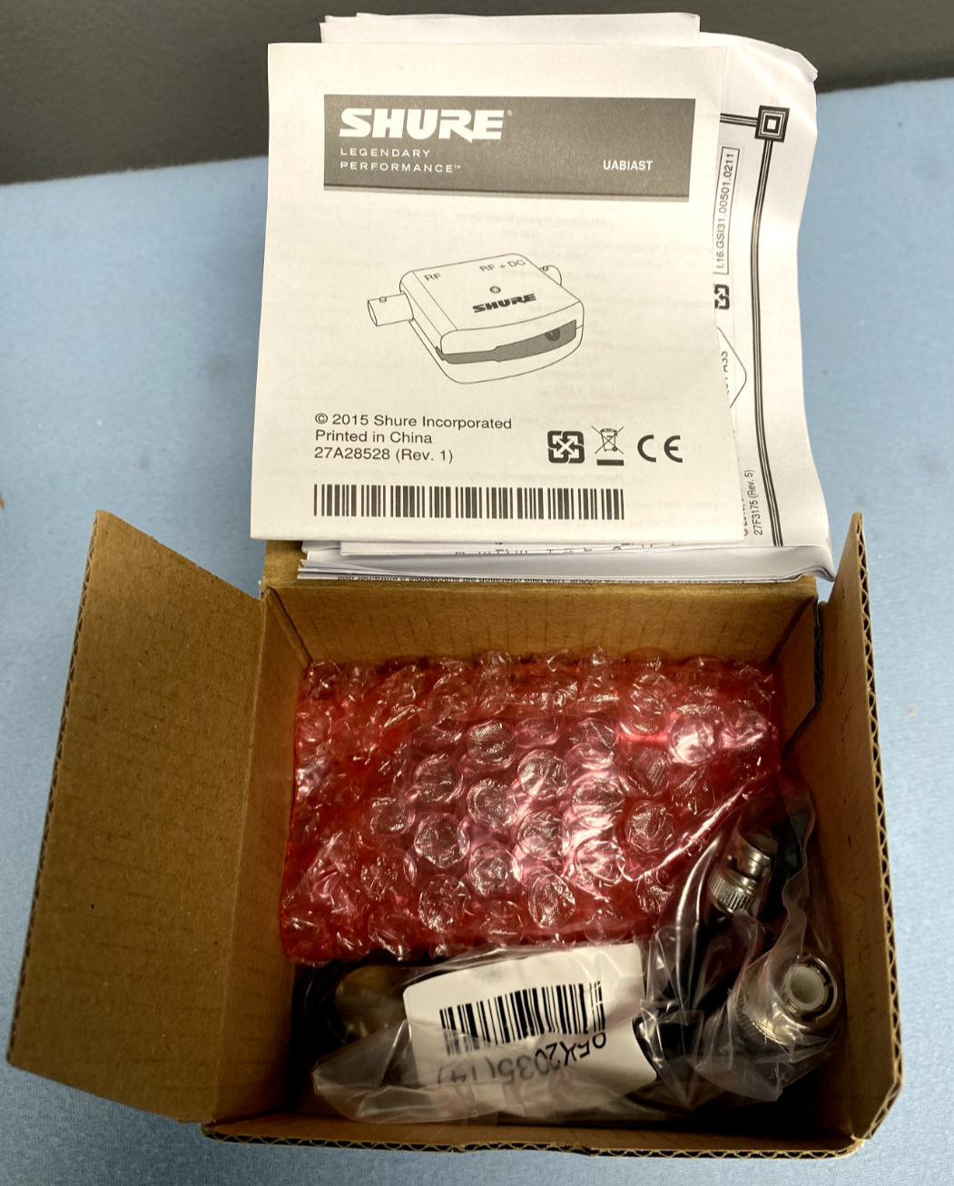 Shure UABIAST-US Bias-T Module In-Line Power Adapter 12V DC