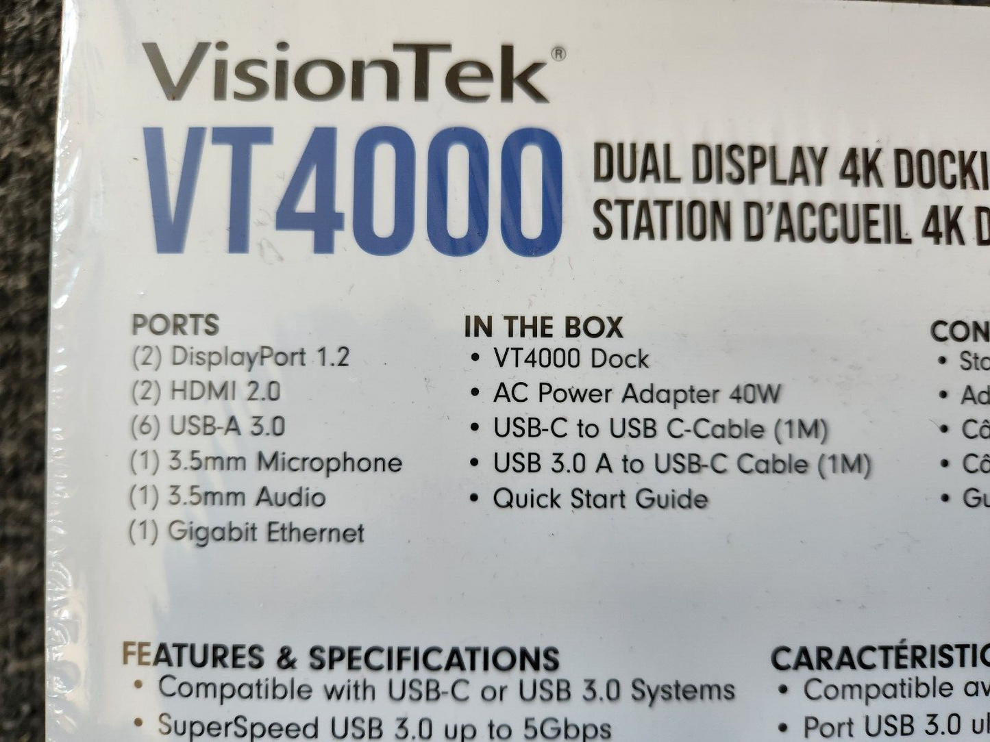 VisionTek VT4000 Dual Display 4K Docking Station 901005 NEW