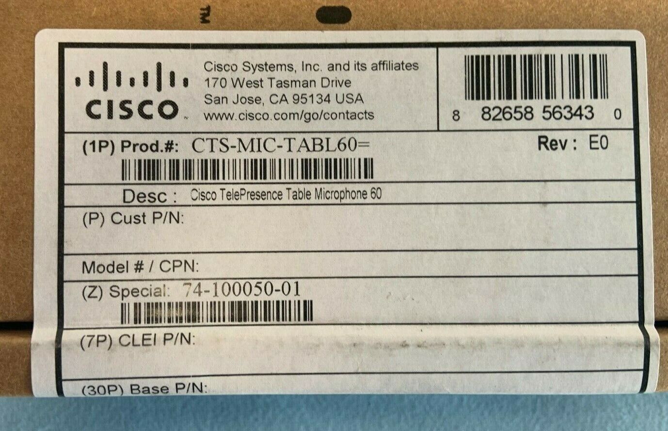 Cisco Telepresence Table Microphone 60 | CTS-MIC-TABL60 | 74-100050-01