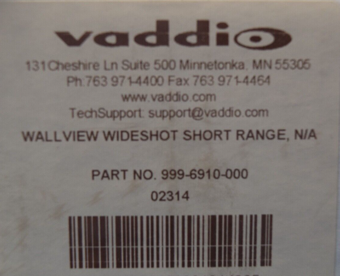 Vaddio WallVIEW WideSHOT Camera System w/ Wall Mount 999-6910-000