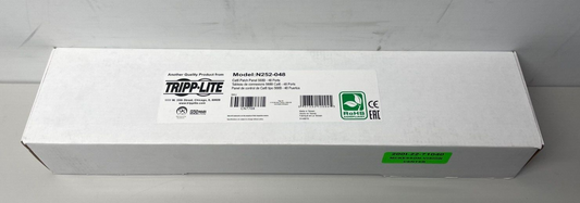 Tripp Lite N252-048 48-Port Cat6 Patch Panel UTP, 110 Punch Down, RJ45, 2U, TAA
