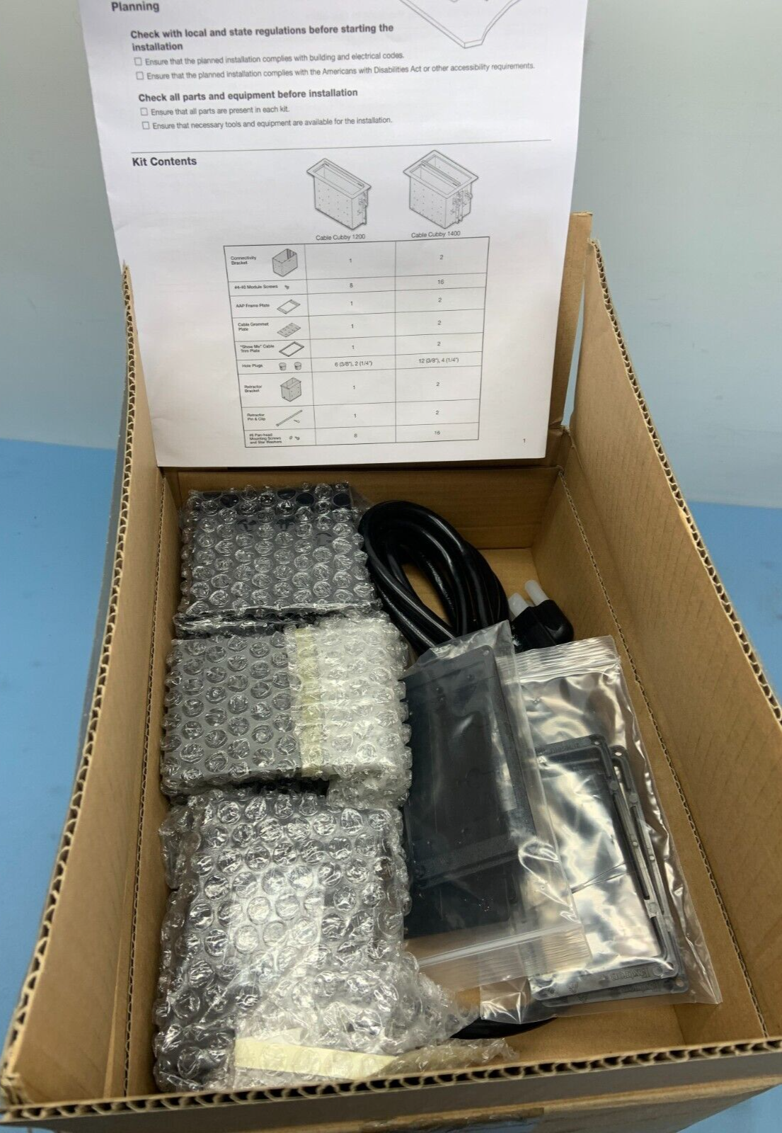 Extron Cable Cubby 1400 Series/2 Cable Access Enclosure, Black | 60-1398-02